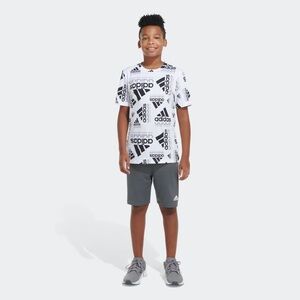 Adidas - Big Boys’ Short Sleeve Brand Love Echo All Over Print Tee